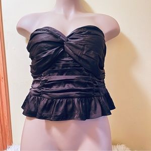 Express Brown Satin Tube Top